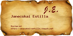 Janecskai Estilla névjegykártya
